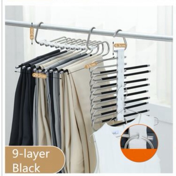1pc Multipurpose Foldable Pants Hanger/rack With Multilayer & Hanging Design - Picture 1 of 5